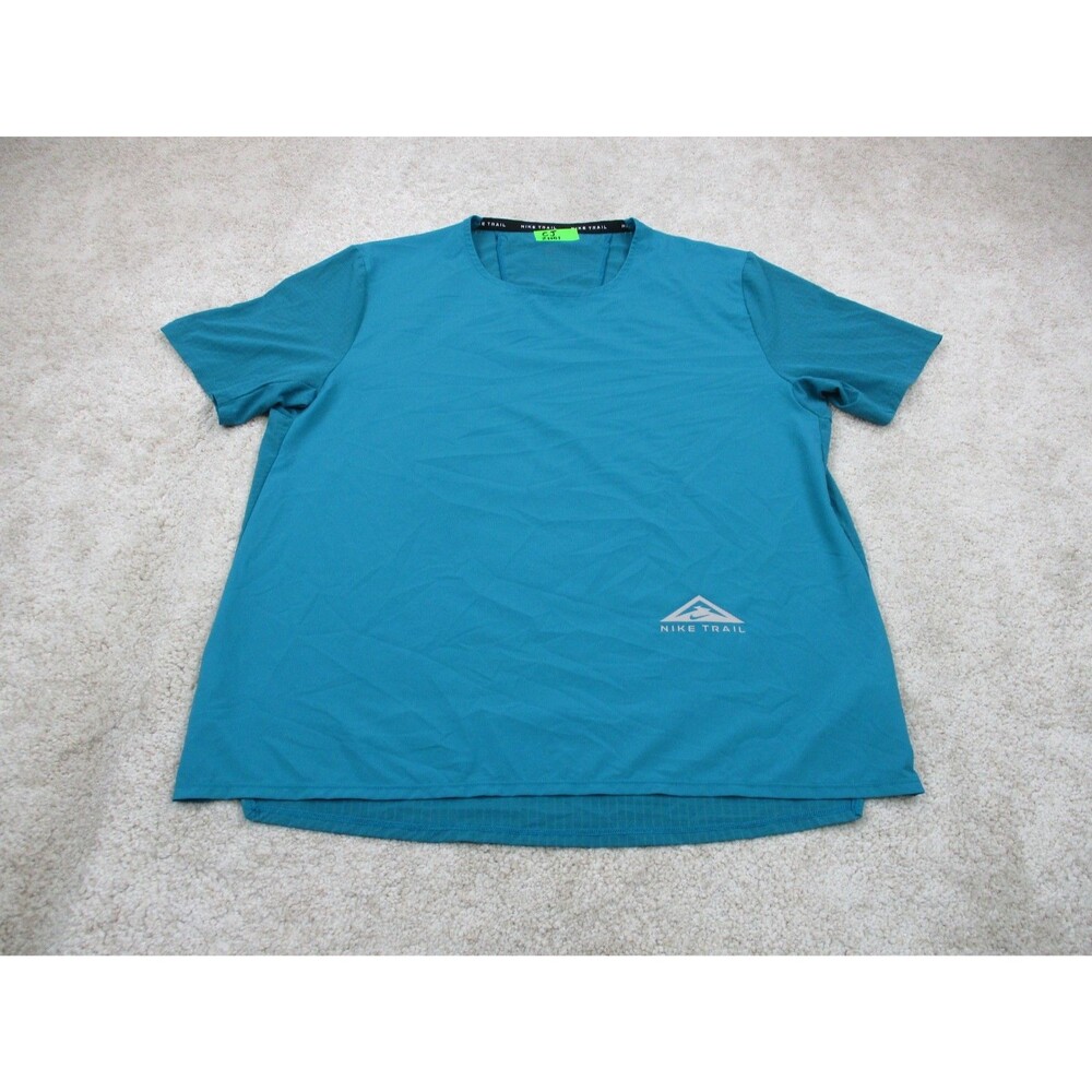 Nike Shirt Mens Large L Teal Blue Rise 365 Trail Hiking Ripstop Dri Fit Tank Top